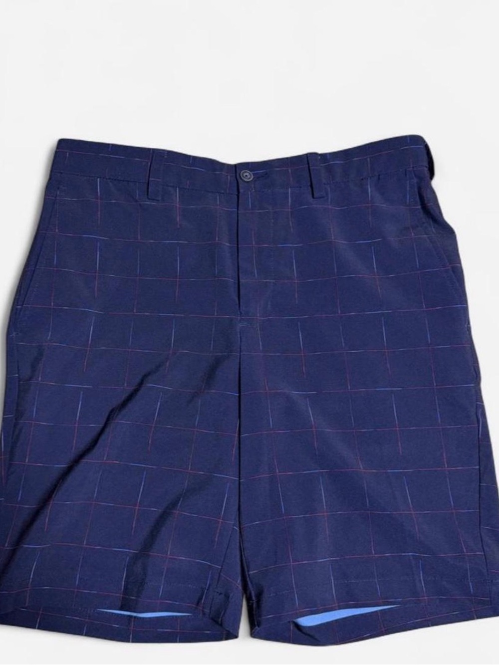 PGA Tour Navy Windowpane Golf Shorts